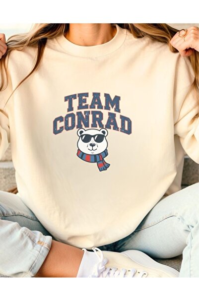 Vordevia Hanorac supradimensionat din bumbac imprimat Team Conrad, cu 3 fire,...