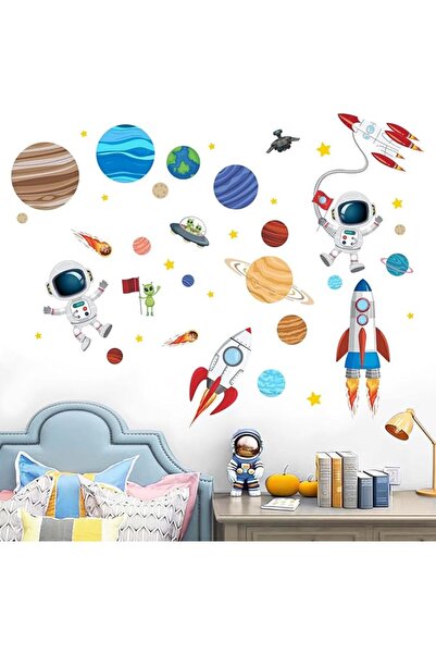 Amimagen Outer Space Astronaut Wall Decals - Planets Rocket Boys Wall Sticker...