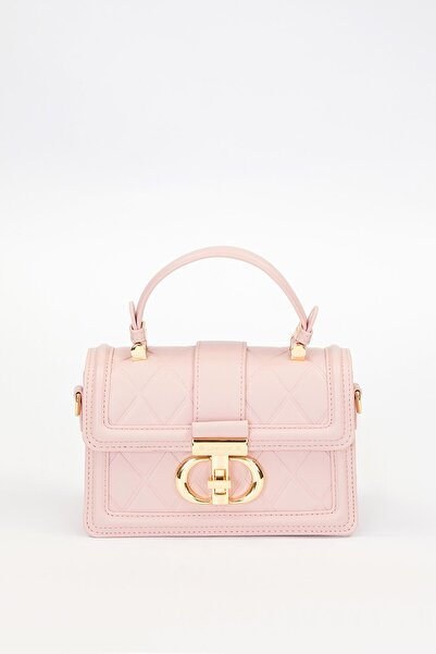 Levidor Baklava Pattern Lockable Hand and Shoulder Bag Pink