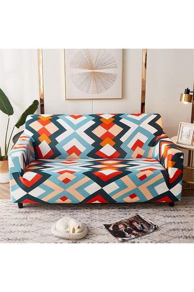 GENERAL Sofa Cover for 1 2 3 4 Seat, Morbuy Geometry Printed Sofa Slipcovers ...