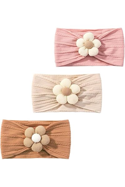 GENERAL 3 Pcs Baby Flower Headband, Nylon Baby Girl Headbands Soft Hairbands ...