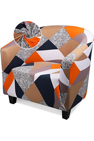 GENERAL Club Chair Cover, 1 Piece Beige Barrel Chair Covers with Arms, Soft S...