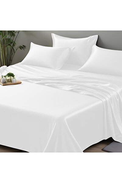 LINENWALAS King Fitted Sheet 150x200 cm, 100% Organic Bamboo Silk Bed Sheet f...