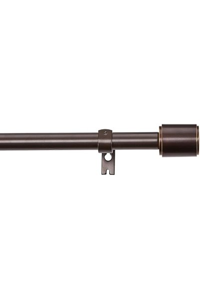 Amazon basics 2.54 CM Curtain Rod with Cap Finials, 1.83 M to 3.66 M, Dark Br...