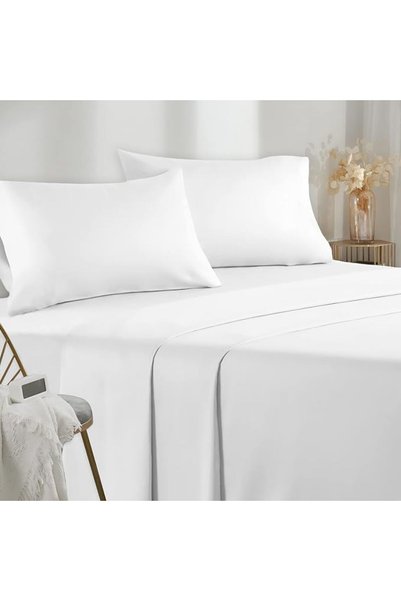 GENERAL Poligino Double Bed Sheets 120 x 190/200 cm – 3-Piece Microfibre Bed ...
