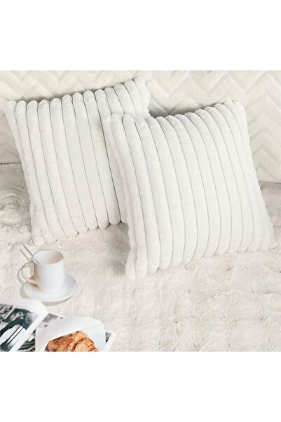 Bunliuys غطاء وسادة مخملي من قطعتين مقاس 18 × 18 انش، اغطية وسائد مربعة من ال...