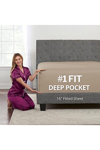 DeaLuxe King Size Fitted Sheet Only - Real 16” Inch Deep Pocket White Fitted ...