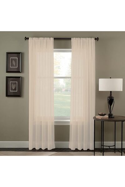 Curtainworks ستارة شفافة من قماش الترينيتي كرينكل فويل، مقاس 51 × 63 بوصة، لو...