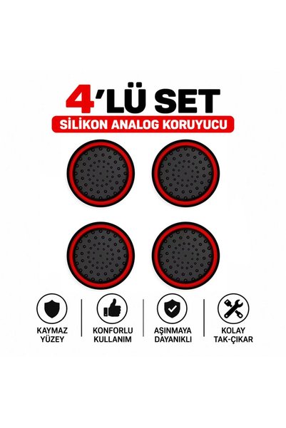 POPKONSOL 4 Adet Analog Koruyucu Silikon Kılıf Topuz Koruma PS4 PS5 Xbox One ...