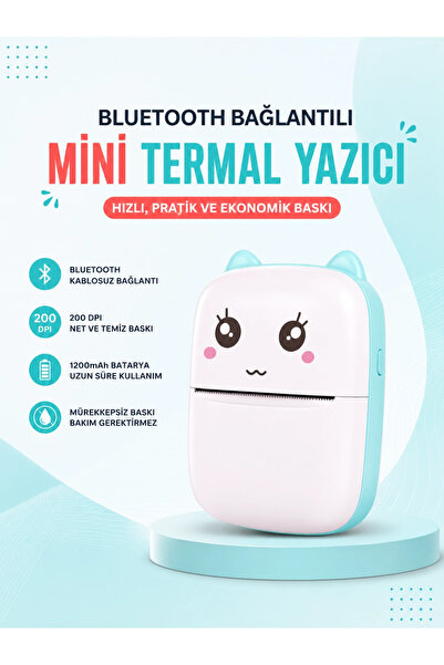 Mürekkepsiz Baskı Teknolojili Bluetooth Cep Yazıcısı