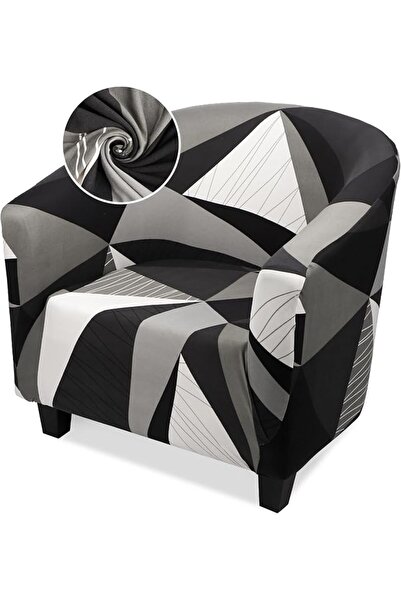 GENERAL Club Chair Cover, 1 Piece Beige Barrel Chair Covers with Arms, Soft S...