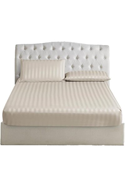 D DONETELLA FEEL THE LUXURY طقم ملاءات سرير مخططة فاخرة من دونيتلا مكون من قط...