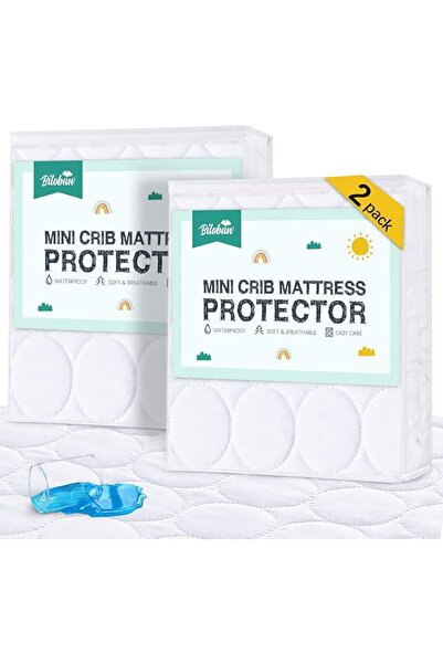 Biloban Crib Mattress Protector Sheets Fitted Waterproof Crib Mattress Pad Cover