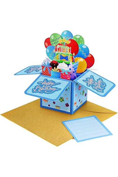 GENERAL 3D Happy Birthday Card, Paper Pop Up Birthday Cards Greeting Cards wi...