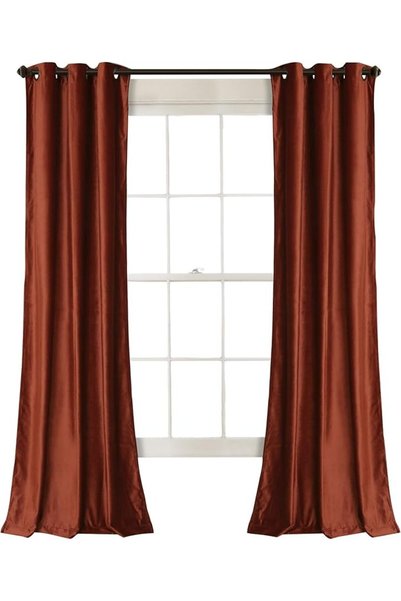 Lush Decor Prima Velvet Curtains Color Block Light Filtering Window Panel Set...