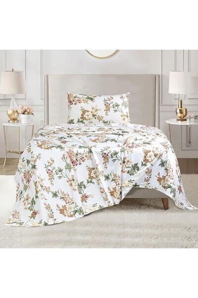 Sandy Home طقم ملاءة سرير وغطاء وسادة ساندي بريميوم (قطعتين) مقاس فردي 167 × ...