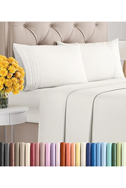 CGK Unlimited Queen Size 4 Piece Sheet Set - Comfy Breathable & Cooling Sheet...