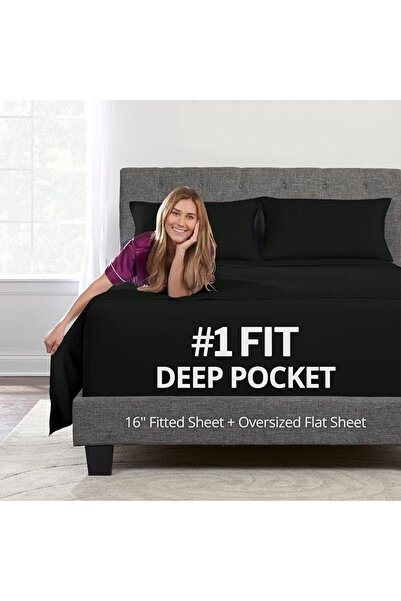 DeaLuxe King Size Fitted Sheet Only - Real 16” Inch Deep Pocket White Fitted ...