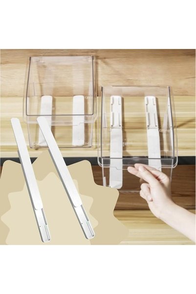 NALACAL 4 PCS Cabinets Adhesive Sliders, White Drawer Slides Plastic Self Adh...