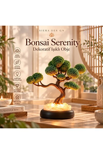 Bonsai dekoratif ışıklı obje