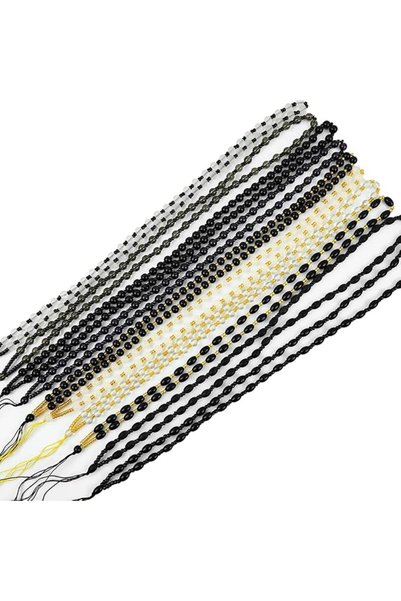 GENERAL HANNEA® 10Pcs Beaded Necklace Cord, Long Glass Bead Pendant Necklace ...