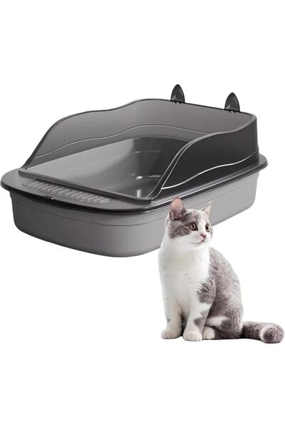 Aissiora Open Cat Litter Box with High Side Anti-Splashing Cat Toilet with Li...