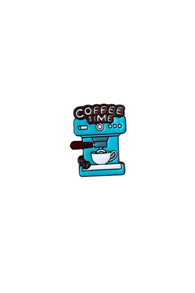 gokmentoy Espresso Makinesi Barista Kahve Temalı Metal Pin Rozet
