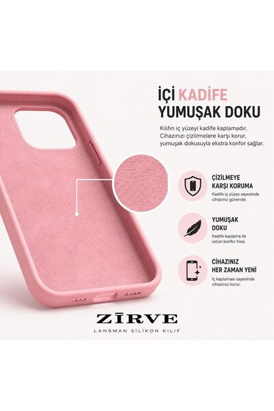Revasser iPhone 15 için Kılıf Lansman Logolu İçi Yumuşak Kadife 15 kılıfı iph...