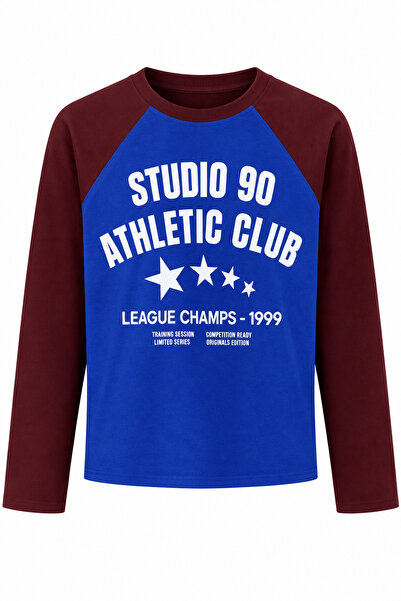 HAZELANNA Studio 90 Uzun Kollu Kolej Tshirt
