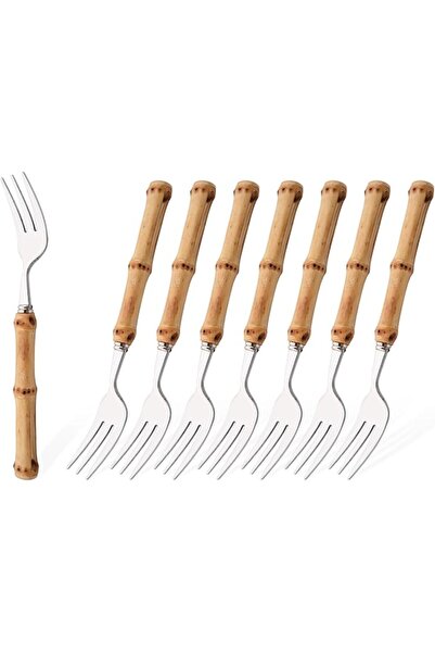 uniturcky Serving Spoon and Fork Set, 304 Stainless Steel Utensils with Natur...