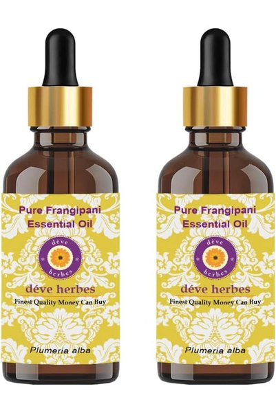 Deve Herbes زيت الفرانجيباني النقي (بلوميريا ألبا) مقطر بالبخار 2 مل (0.06 أو...