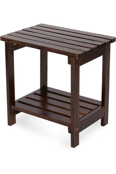 shine Company Providence Rectangular Solid Wood Side Table, Outdoor Adirondac...