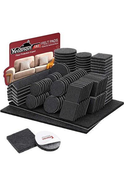 Yelanon Felt Furniture Pads -182 Pcs Furniture Pads Self Adhesive, Felt Chair...