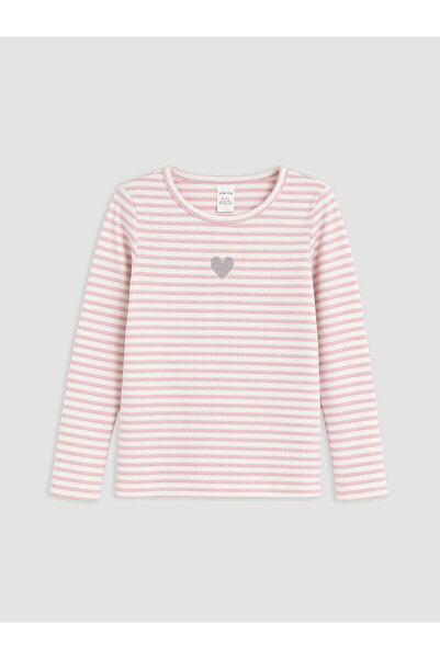 LC Waikiki Two Mt Shop Quality Lcw Kids Pink Embroidered Tight & Slim Long Sl...