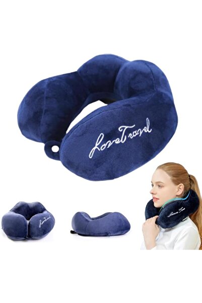 GENERAL Soft Memory Foam Neck Travel Pillow for Airplane for Adults Black