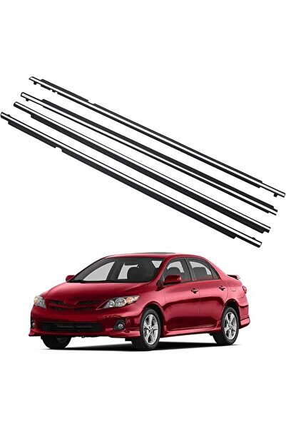GENERAL 4 Pcs Black Car Outer Door Window Moulding Trim Weatherstrip Seal Bel...