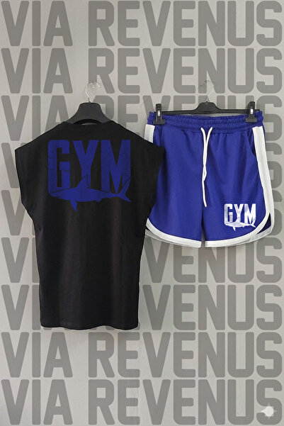 Vordevia Shark Back Printed Sleeveless Sports Tshirt and Custom Sports Shorts...