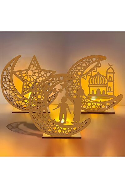 GENERAL Eid Mubarak LED Small Nightlight Decoration,3Pcs Eid Mini Lantern Lig...