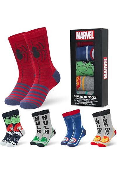 Marvel Mens Socks Soft Breathable Avengers 5 Pack Calf Length Crew Gifts for Men