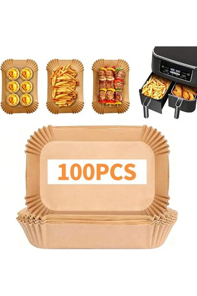 GENERAL 100PCS Air Fryer Liners for Ninja, 8.6 x 5.5 inch Air Fryer Disposabl...