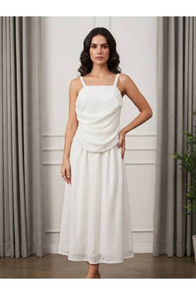 tasmim kian فستان السهرة المخملي المنسدل بدرابيه الأزهار (Velvet Floral Drape...