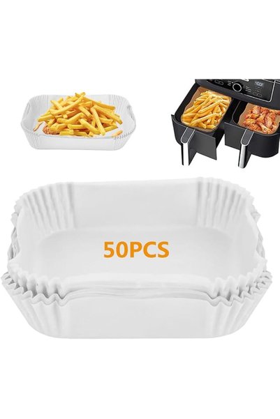 Maommadio 50/100pcs Rectangular Air Fryer Disposable Paper Liner Grease Absor...