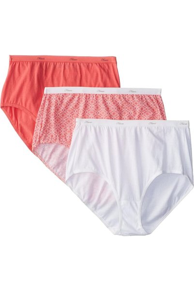 HANES سراويل داخلية نسائية قطنية مريحة PP40 - عبوة من 6 قطع