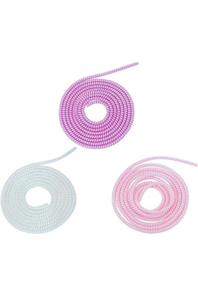 GENERAL 3Pcs Multicolored Cable Protector,1.55M Spiral Data Cable Protective ...