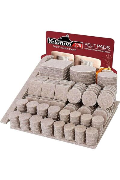 Yelanon Felt Furniture Pads - 278 Pcs Furniture Pads Self Adhesive, Felt Chai...