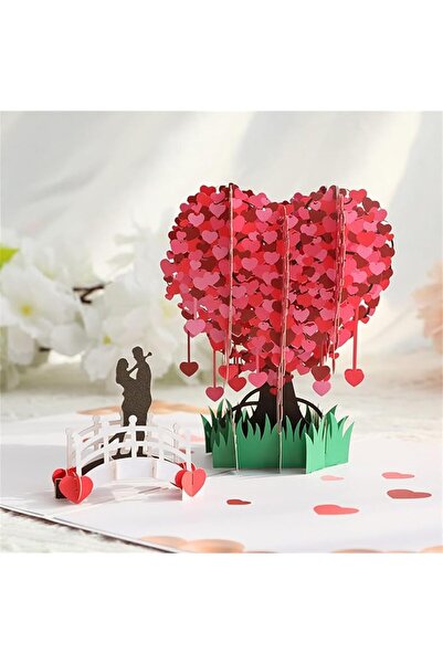 GENERAL بطاقة تهنئة ثلاثية الأبعاد على شكل قلب بتصميم زهر الكرز من ALMEKAQUZ،...
