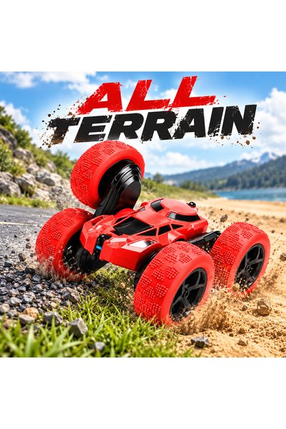 iTin Mașină RC, 4WD, 15 x 16 x 7,5 cm, cascadorii 360°, drift, off‑road, 2.4GHz, ABS, Verde