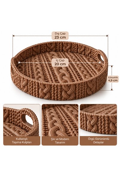 Generic Brand Decorative Presentation Tray with Knitted Look