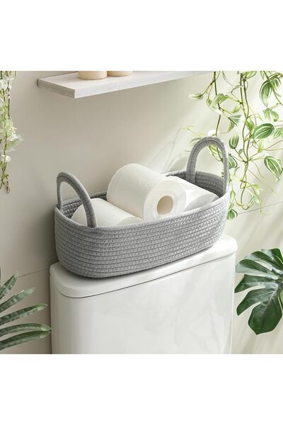 GENERAL Toilet Paper Basket for Back of Toilet Bathroom Organizer for Toilet ...
