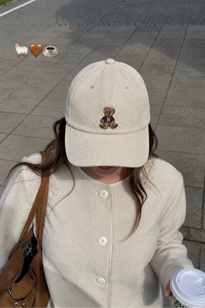 klovi Teddy Bear Nakışlı Kadife Premium İthal Şapka